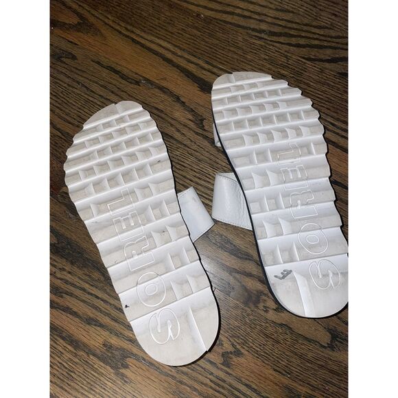 Sorel Roaming Slide Sandals Leather Buckles Sea Salt White Women’s 8 Flatform - Picture 9 of 10